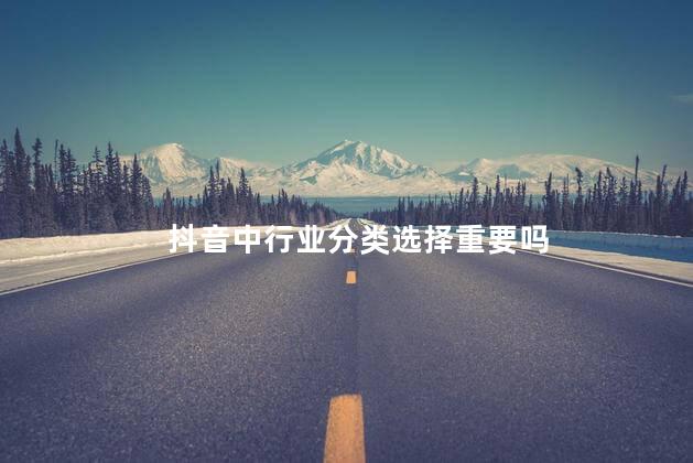抖音中行业分类选择重要吗