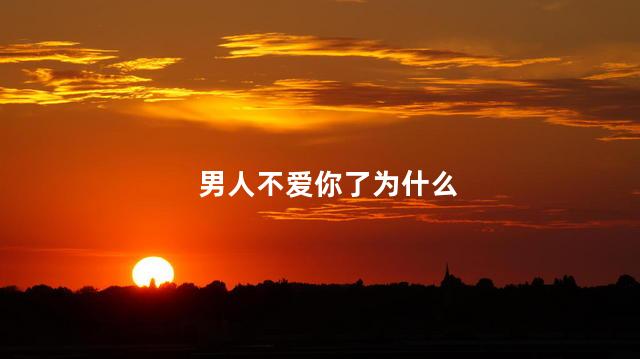 男人不爱你了为什么