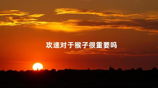 攻速对于猴子很重要吗