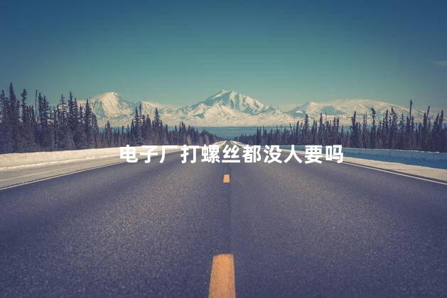 电子厂打螺丝都没人要吗