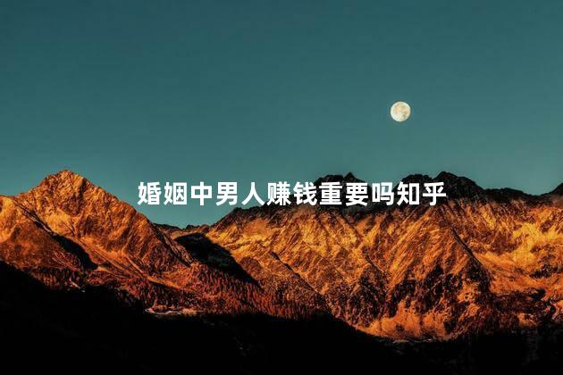婚姻中男人赚钱重要吗知乎