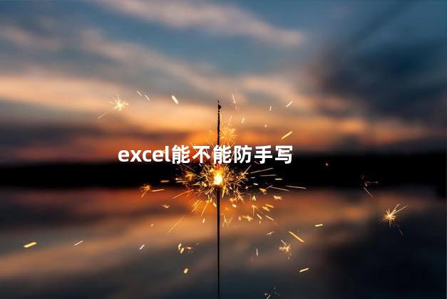 excel能不能防手写