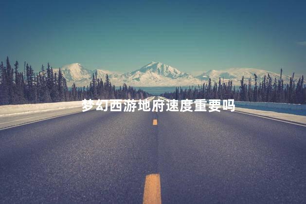 梦幻西游地府速度重要吗