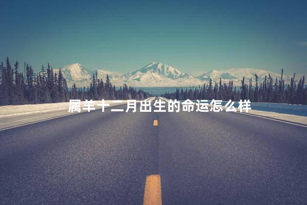 属羊十二月出生的命运怎么样