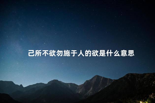 己所不欲勿施于人的欲是什么意思