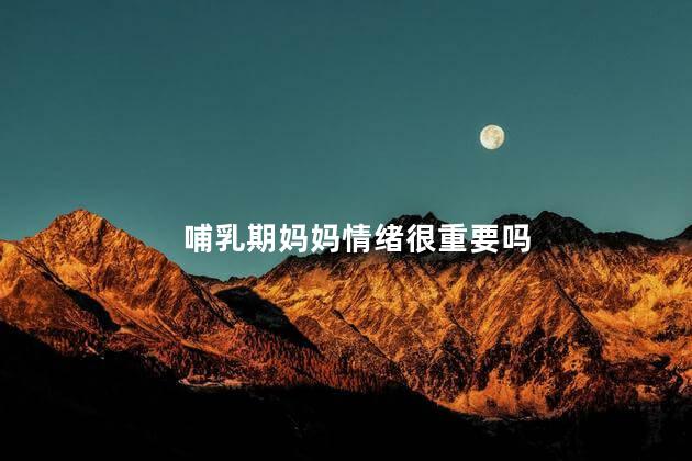 哺乳期妈妈情绪很重要吗