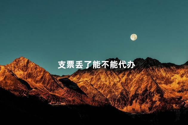 支票丢了能不能代办