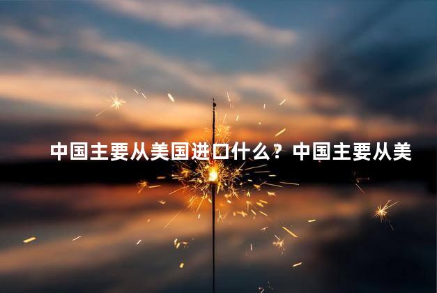 中国主要从美国进口什么？中国主要从美国进口什么