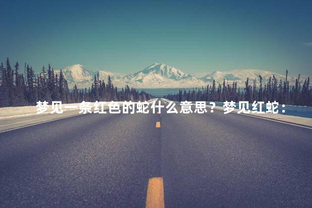梦见一条红色的蛇什么意思？梦见红蛇：隐含的含义和解释