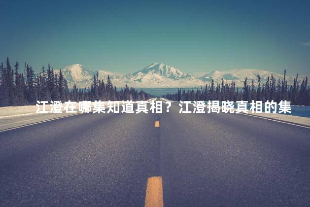 江澄在哪集知道真相？江澄揭晓真相的集数是？