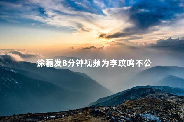 涂磊发8分钟视频为李玟鸣不公