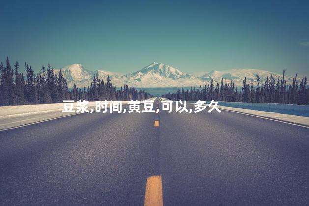 豆浆,时间,黄豆,可以,多久